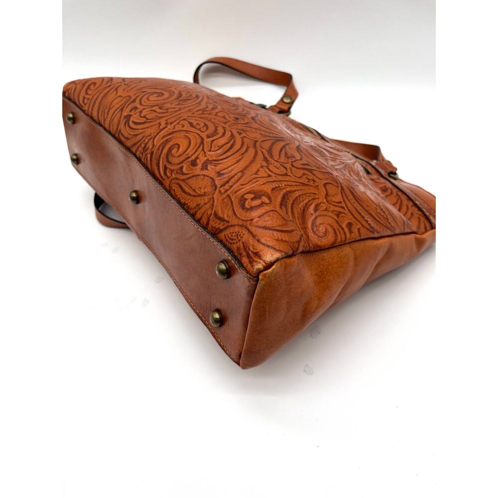 PATRICIA NASH Tooled Leather Poppy Tote, Embossed Florence Brown - Picture 10 of 13